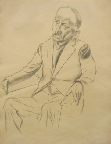 George Grosz, Portrait of a Man, 1925, pencil on paper, 23 1/2 x 18 inches