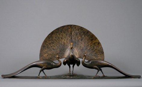 Gaston Lachaise, Peacocks, 1922, bronze, 22 1/2 x 53 x 7 1/2 inches