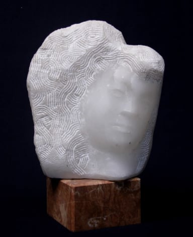 Chaim Gross, Rachel, 1970, white alabaster, 11 1/2 x 9 1/2 x 7 1/2 inches