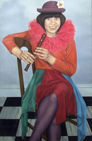 Jane Lund, Self-Portrait as an Entertainer (SOLD), 1978, pastel, 36 1/2 x 24 inches