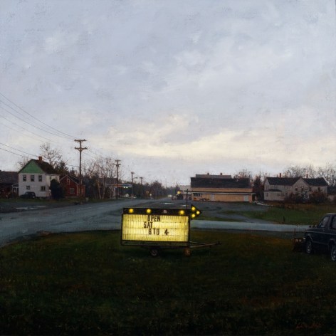 Linden Frederick, Open Saturday (SOLD), 2007, oil on panel, 12 1/4 x 12 1/4 inches