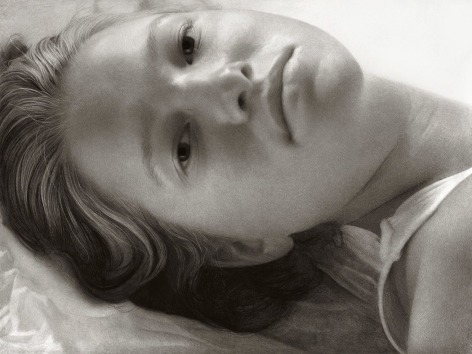 Clio Newton, Grace Reclining, 2020, compressed charcoal on paper, 38 x 50 inches