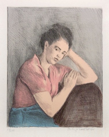 Raphael Soyer, Meditation, n.d., color lithograph, Edition of 275, 14 x 11 inches