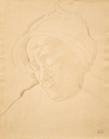 Joseph Stella, Woman with Glasses, nd, pencil on paper, 11 7/8 x 8 7/8 inches