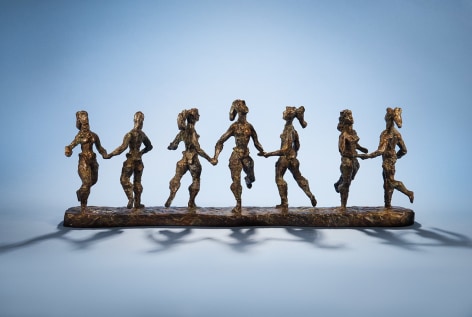 Chaim Gross,  Seven Circus Girls, 1960, bronze, 10 1/2 x 28 x 7 inches