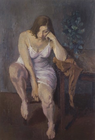 Raphael Soyer, Melancholia, 1972, oil on canvas, 51 1/8 x 34 1/8 inches