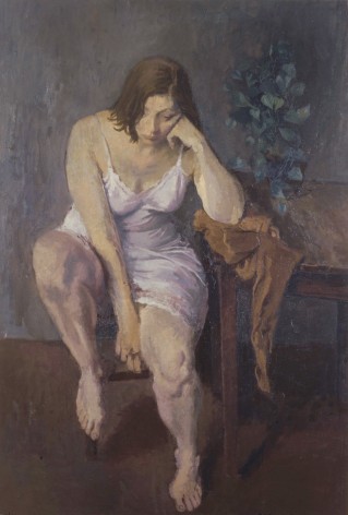 Raphael Soyer, Melancholia, 1972, oil on canvas, 51 1/8 x 34 1/8 inches