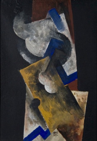 Robert Marc, Cubist Abstraction, oil on paper, 10 x 7 inches