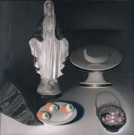 Susan Hauptman, Still Life, 1995, charcoal on paper, 40 x 40 inches