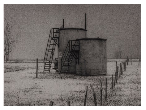 Anthony Mitri, Ohio Oil, March, 2020, charcoal on paper, 7 7/8 x 10 5/8 inches