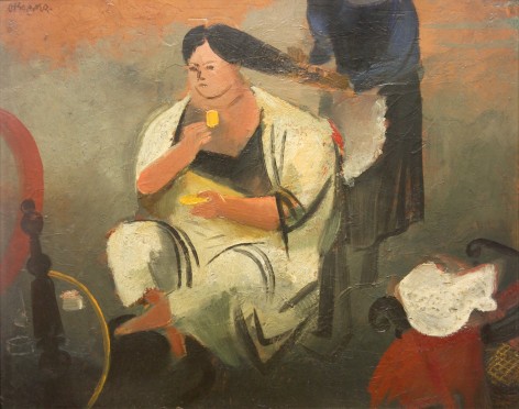 William Gropper, The Morning Toilette, nd, oil on board, 16 x 20 inches