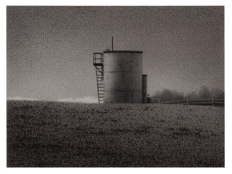 Anthony Mitri, Ohio Oil, May, 2020, charcoal on paper, 7 7/8 x 10 5/8 inches