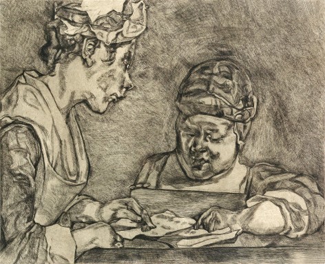 Lucian Freud After Chardin, 2000 etching on Somerset textured white paper 28 3/4 x 23 1/2 inches (plate) 37 3/4 x 30 3/4 inches (sheet) Edition 7/46