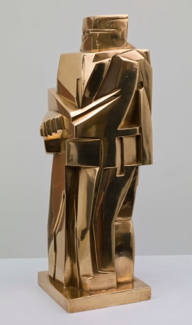 John Storrs, Gendarme (SOLD), 1919, cast later, polished bronze, 13 1/2 h x 4 5/8 w x 5 d inches, posthumous cast, less than 10 examples exist, made from original model