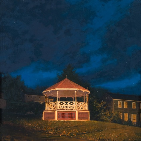 linden frederick, American Bandstand, 2008, oil on panel, 12 1/4 x 12 1/4 inches