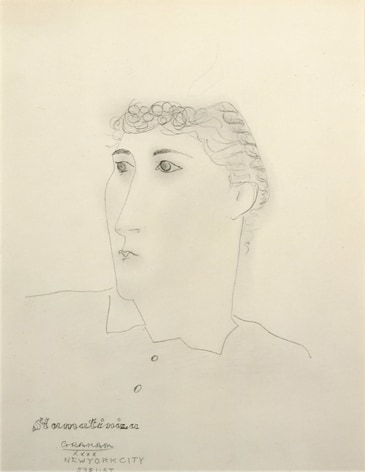 John Graham, Stormatinira, 1940, pencil on paper, 16 1/2 x 13 inches
