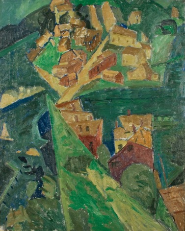 Stuart Davis, Cubist Study: Airview, c. 1916, oil on canvas, 30 1/4 x 24 1/4 inches