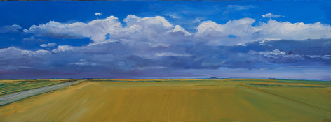 William Beckman Wheat Field, 2023 oil on panel 8 1/2 x 22 3/4 inches