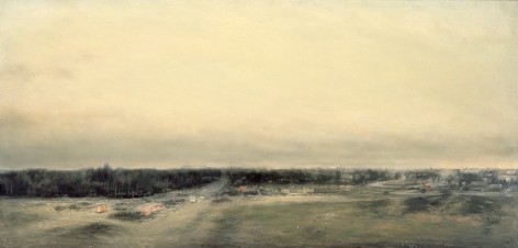 Robert Bauer, Landscape, 1996, oil on panel, 13 x 27 inches