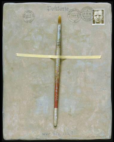 Alan Magee, Reading Bonhoeffer (SOLD), 2010, acrylic on panel, 10 x 8 inches