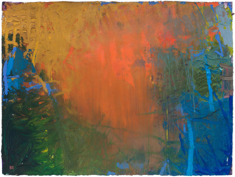 Brian Rutenberg, Looming Pine 6, 2018, oil on paper, 22 1/2 x 30 inches