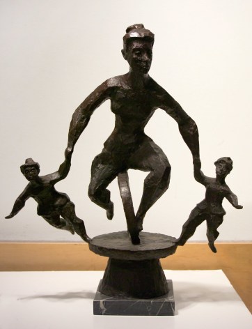 chaim gross, Mother and Two Children Playing on a Unicycle, (The Game) 1970, bronze, 27 x 24 x 14 inches
