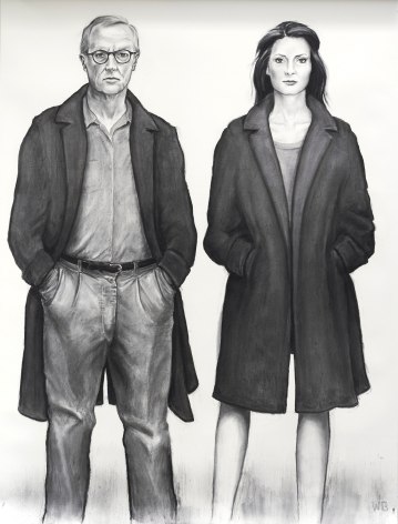William Beckman, Overcoat 4, 2020 charcoal on paper 96 x 72 inches