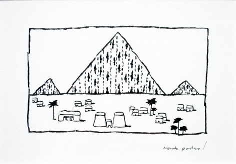 mark podwal, The Bread of Affliction (from Elie Wiesel, A Passover Haggadah), 1991, ink on paper, 3 x 4 1/2 inches