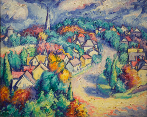 Hugo Robus Village in France, 1913 oil on canvas 26 x 32 inches