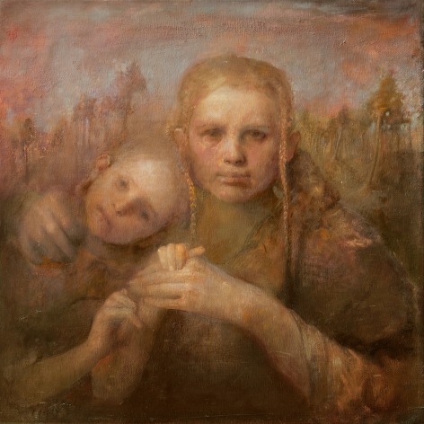 odd nerdrum, Mother and Daughter (SOLD), oil on canvas, 22 x 19 5/8 inches