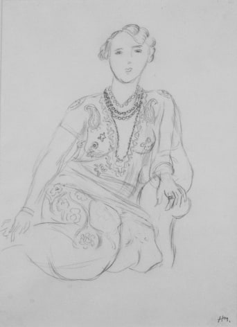 Henri Matisse, Femme au collier (Portrait de Henriette Darricarri&egrave;re), 1926, pencil on paper, 14 x 10 7/8 inches