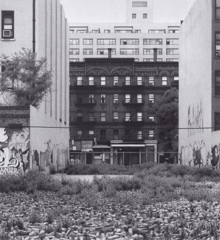 Anthony Mitri Vacant Lot, Manhattan (SOLD), 2007, charcoal on paper, 18 x 16 1/2 inches