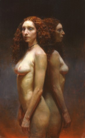 Steven Assael, Cassandra Twice, 2004, oil on board, 27 1/2 x 17 inches