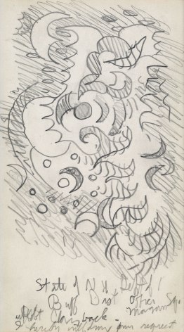 Charles Burchfield Untitled (Abstract State of NY), c.1950 pencil on paper 7 5/8 x 4 3/8 inches