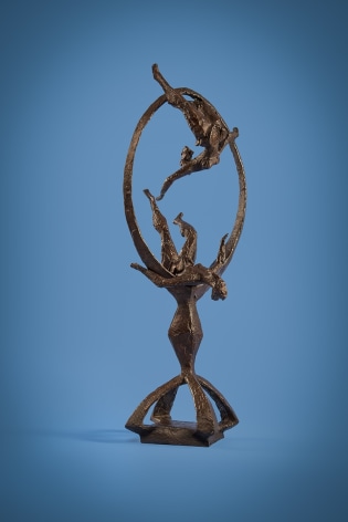 Chaim Gross, Acrobats Through the Ring, 1964, bronze, 36 x 14 x 11 1/2 inches, Edition of 6