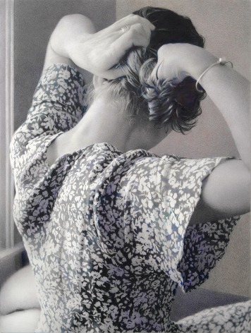 Clio Newton, Luna's dress, 2024, colored pencil on Legion Museum board, 45 x 33 1/2 inches