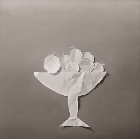 Yrj&ouml; Edelmann, Paper Apples, 1979, oil on canvas, 39 1/2 x 39 1/2 inches