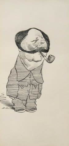 David Levine Mao, n.d., ink on paper, 10 1/2 x 5 inches
