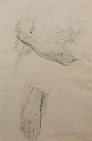 Kathe Kollwitz, Arm and Hand Studies, 1905, charcoal on paper, 18 1/2 x 12 inches