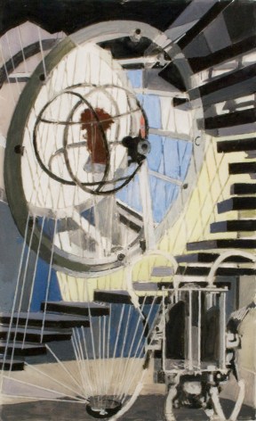 Charles Sheeler, The Spirit of Research, 1955-6, tempera on plexiglass, 9 1/2 x 5 7/8 inches