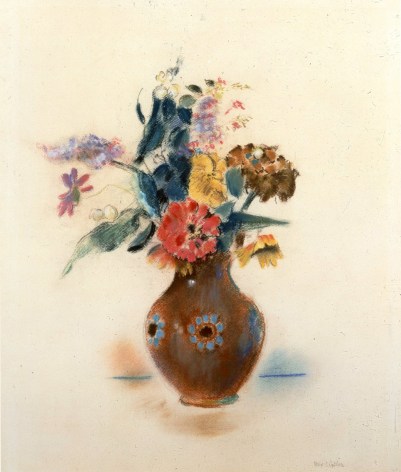 Max Weber, Vase of Flowers, 1917, pastel on paper, 21 x 18 inches