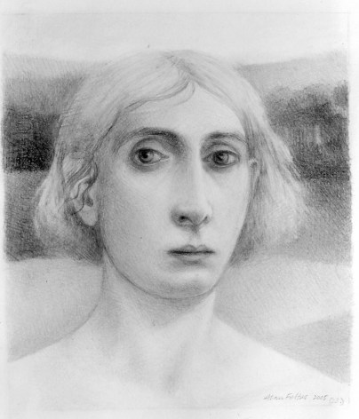 Alan Feltus Jennifer in Landscape, 2005 pencil on Fabriano paper 9 1/2 x 8 1/4 inches