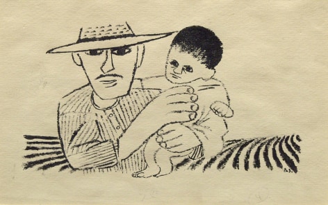 Ben Shahn, Father and Son, nd, ink on paper, 5 1/2 x 8 3/4 inches