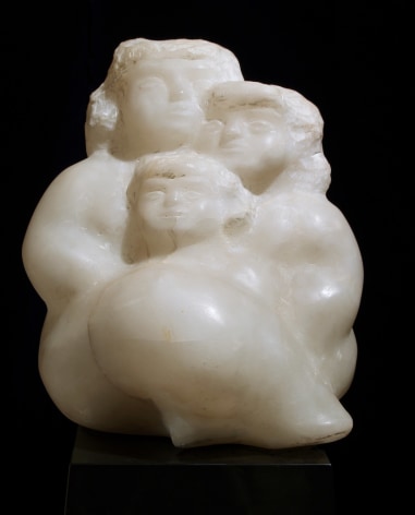 chaim gross, Mother, Daughter and Son, 1980, white alabaster, 11 1/4 H x 10 W x 9 1/2 D inches