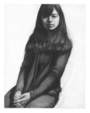 steven assael, Suezon Kim, 2013, graphite and crayon on paper, 14 x 11 inches
