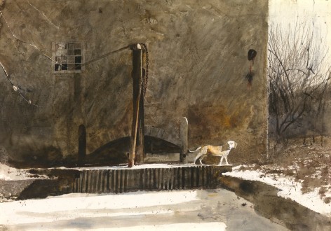 Andrew Wyeth, Frozen Race, 1969 watercolor on paper 20 1/4 x 29 1/4 inches