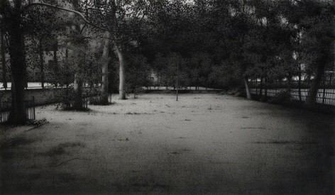 Anthony Mitri, Space in the Lower East Side, Manhattan, 2007, charcoal on paper, 15 x 25 3/4 inches
