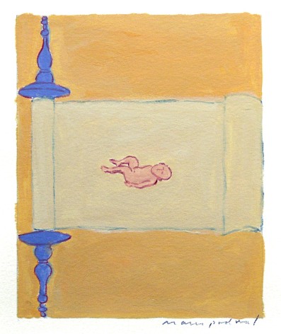 Mark Podwal, A Famous Story, 1998, acrylic, gouache and colored pencil on paper, 12 x 10 inches
