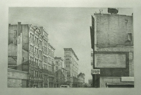 Broome St., 1984, graphite on paper, 14 x 22 inches