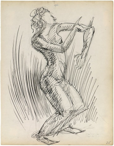 Charles White Standing Nude, c. 1935 - 1938 pen and ink over pencil on paper 7 5/8 x 9 7/8 inches